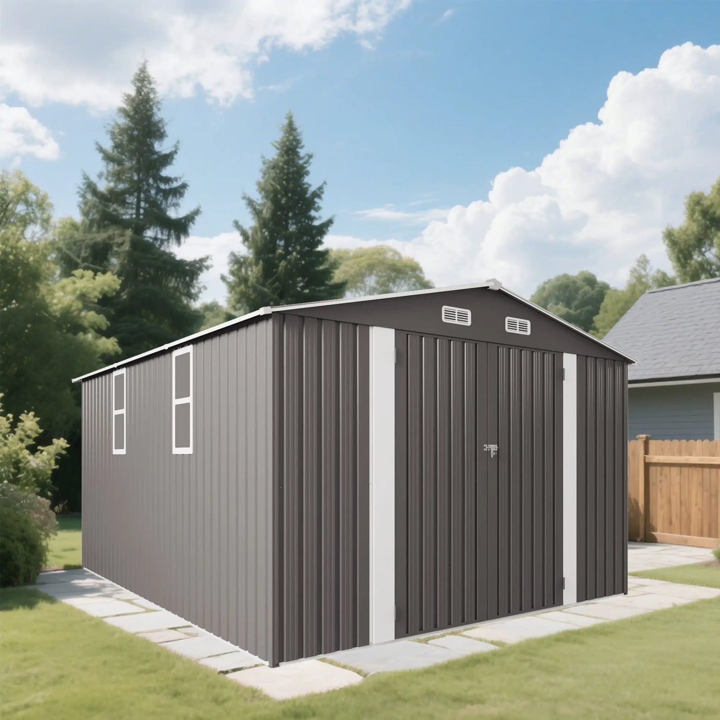 Outdoor Storage Shed With Lockable Doors by HouseOfZazla
