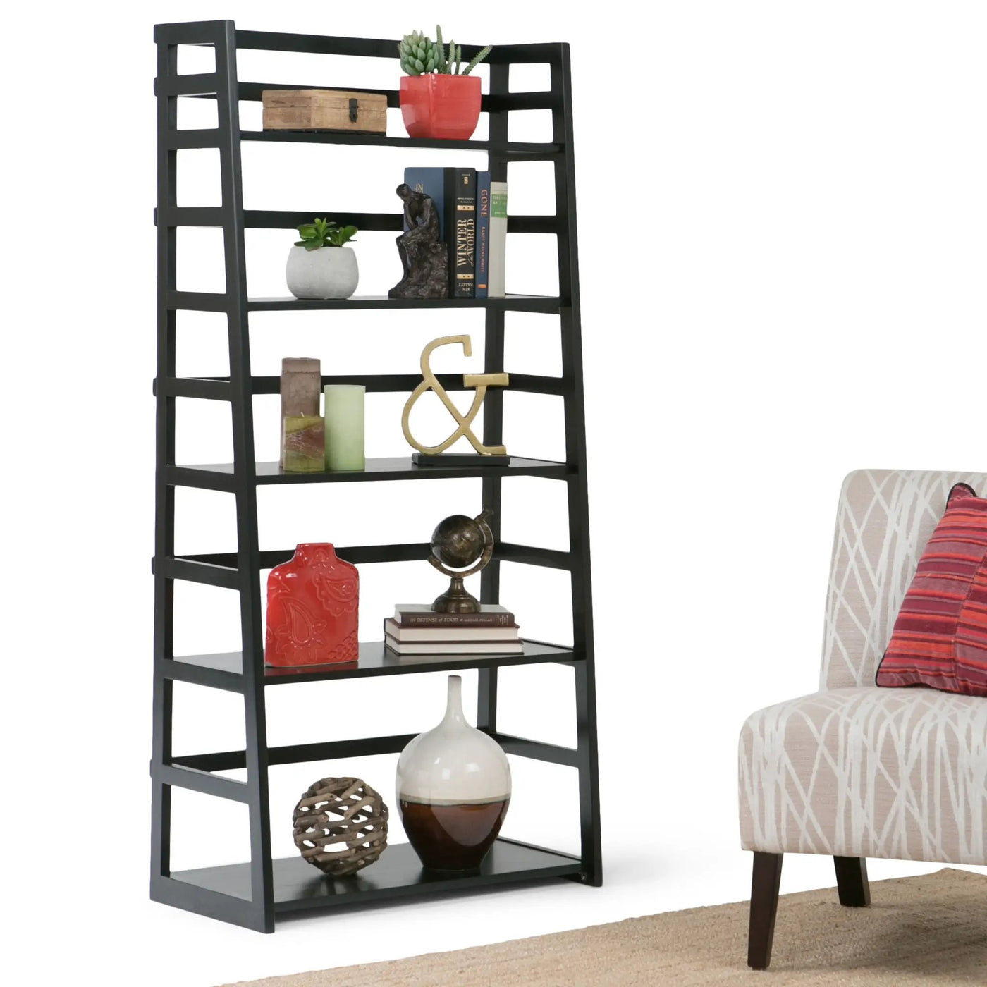 Acadian - Handcrafted Ladder Shelf Bookcase by HouseOfZazla