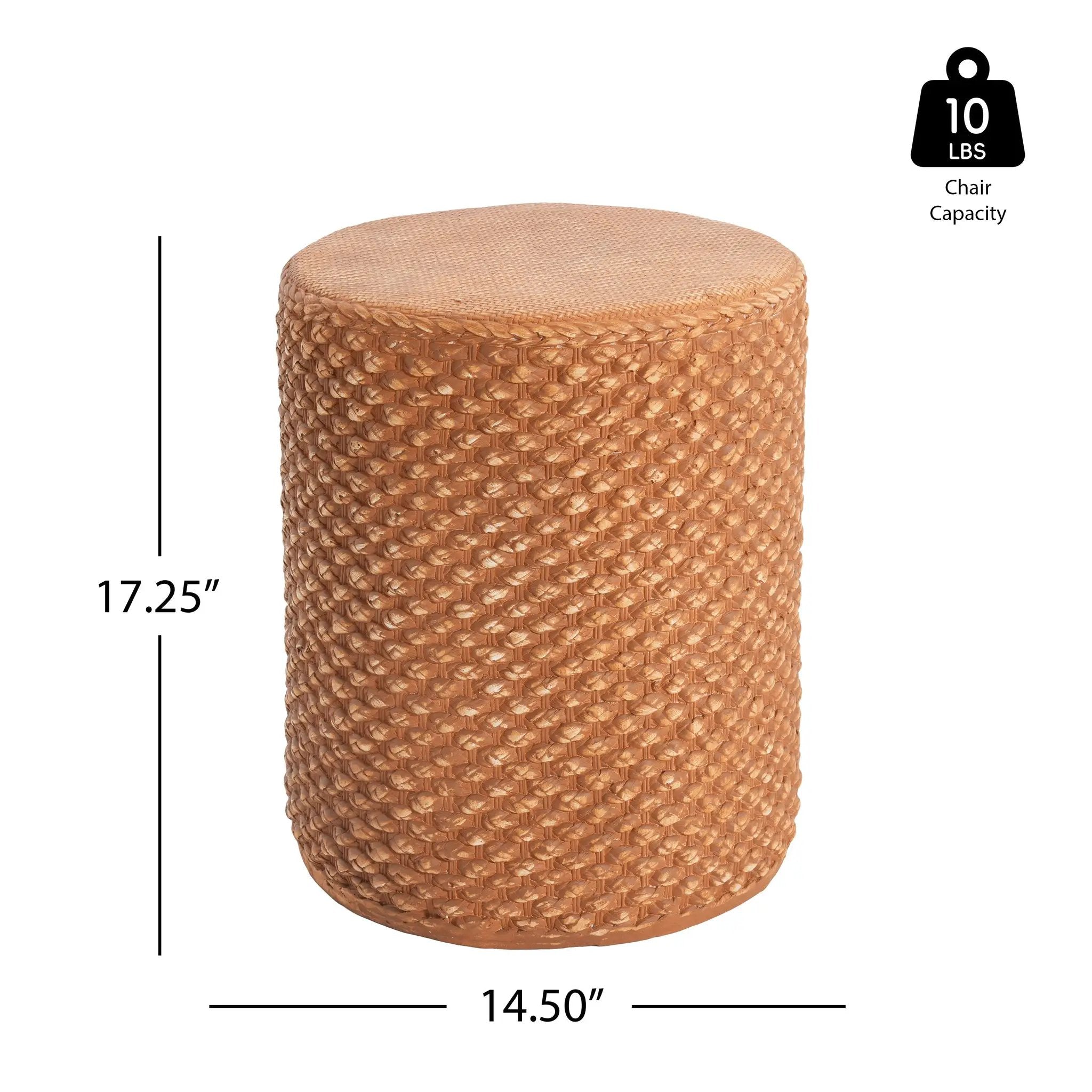 Evie Outdoor Patio Round MGO Side Table Brown by HouseOfZazla
