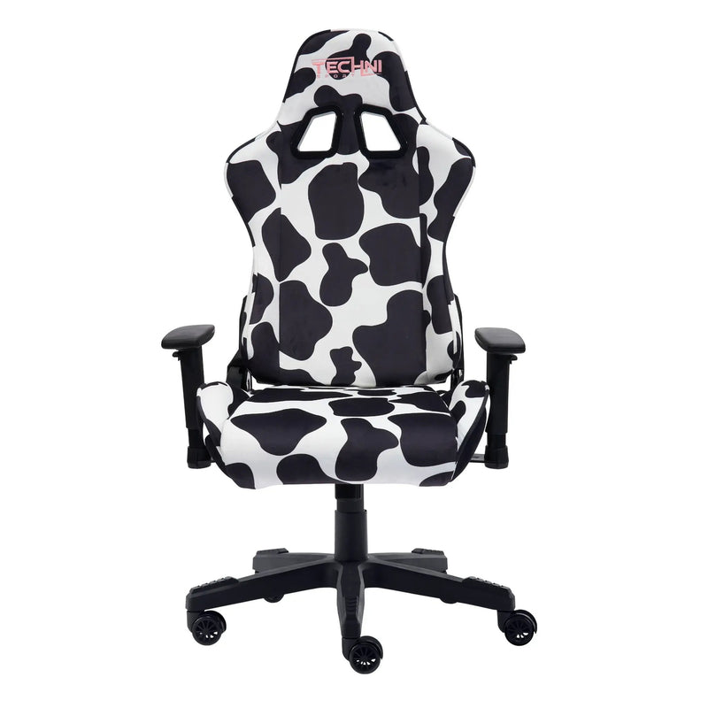 TS85 Cow Print LUXX Series Gaming Chair by HouseOfZazla