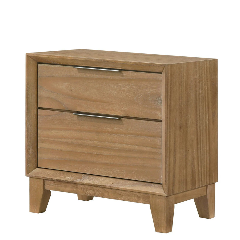 1 Piece 2 Drawer Nightstand - Natural Wood by Unique Piece Furniture