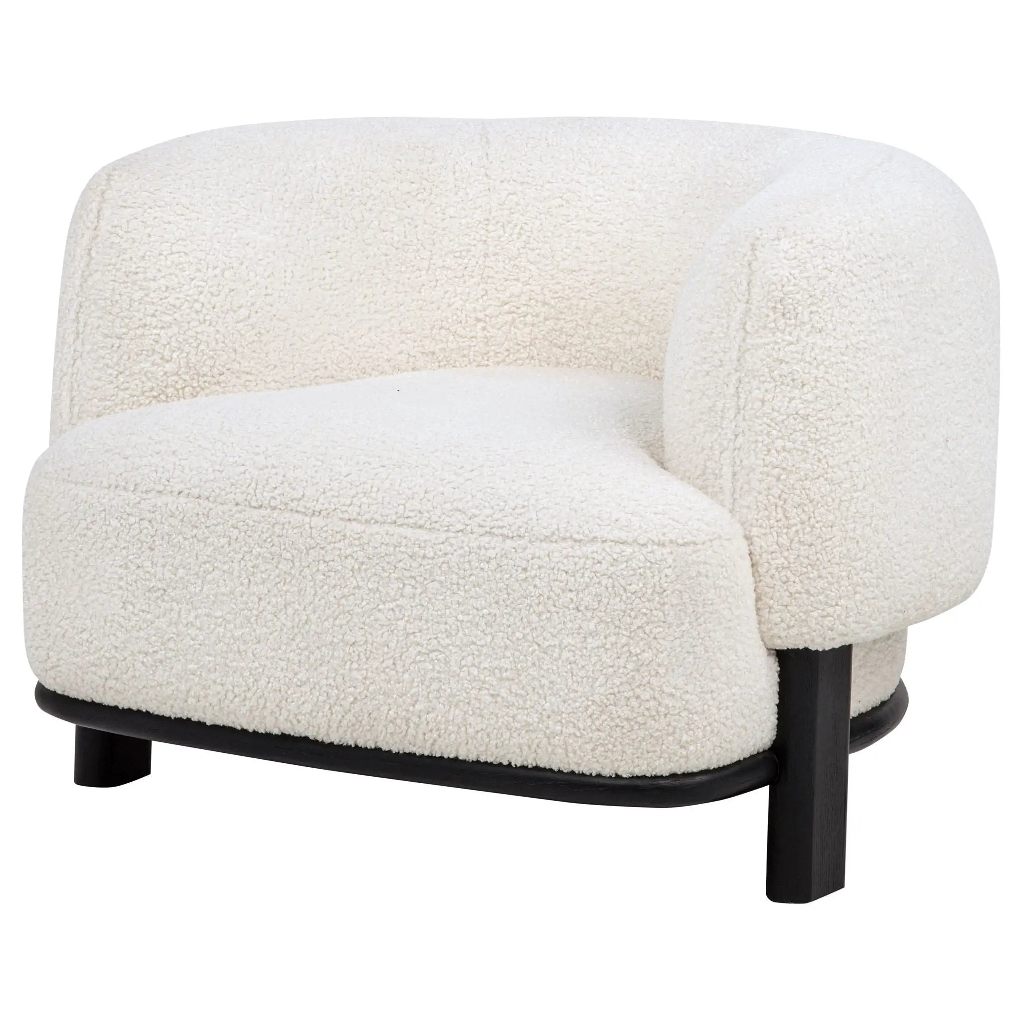 Lawler Upholstered Barrel Back Accent Chair Ivory and Black by Unique Piece Furniture