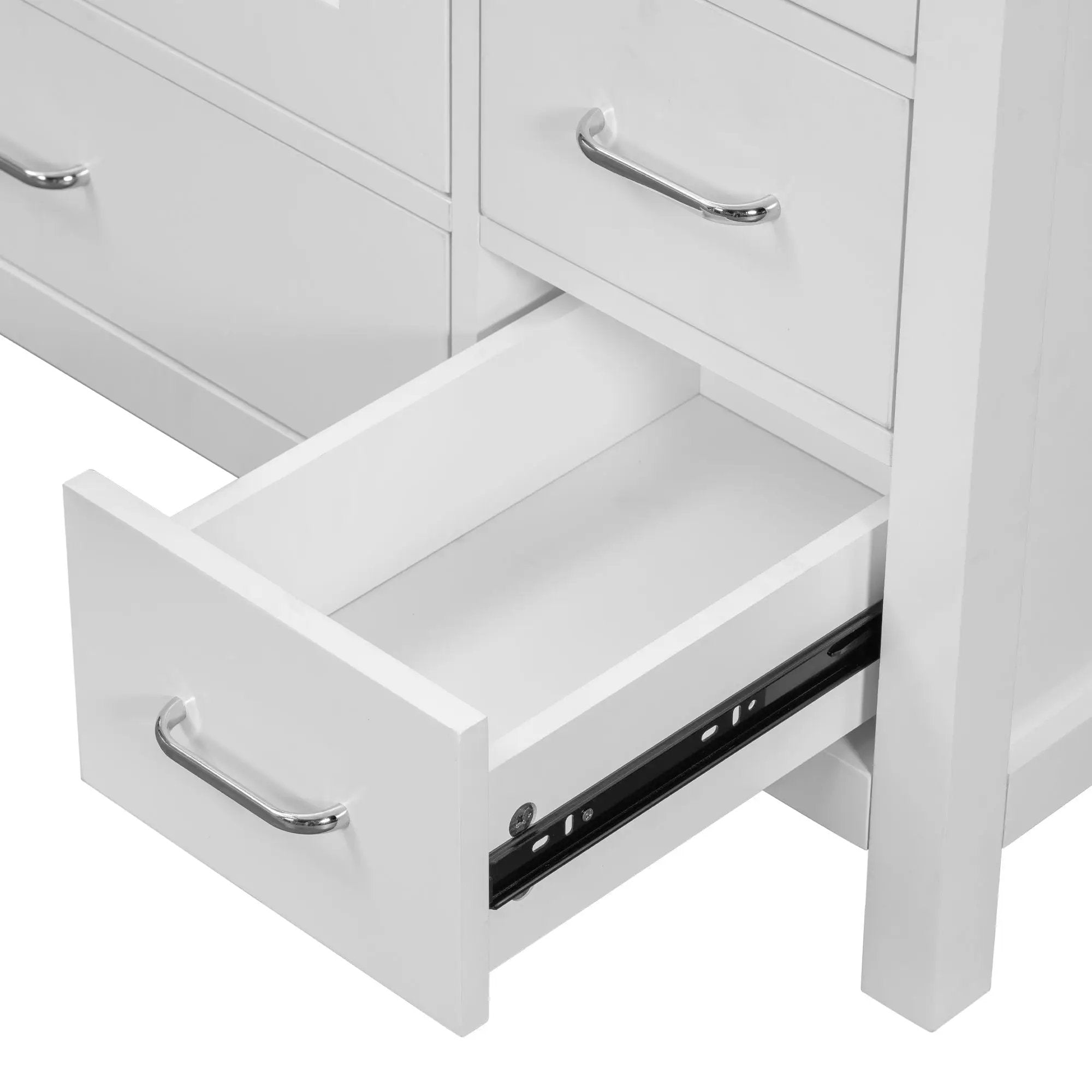 Bathroom Vanity With Ceramic Sink Combo, Abundant Storage Cabinet 2 Soft Close Doors And 5 Drawers by HouseOfZazla