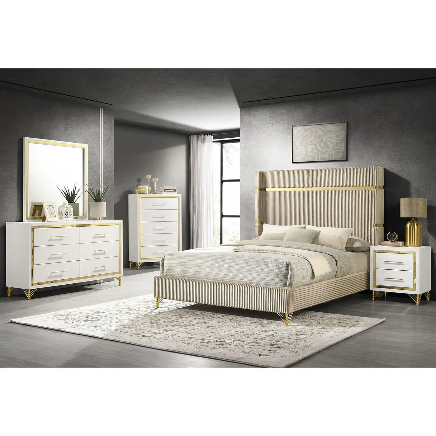 Malcolm - Bedroom Set With Wingback Design by HouseOfZazla