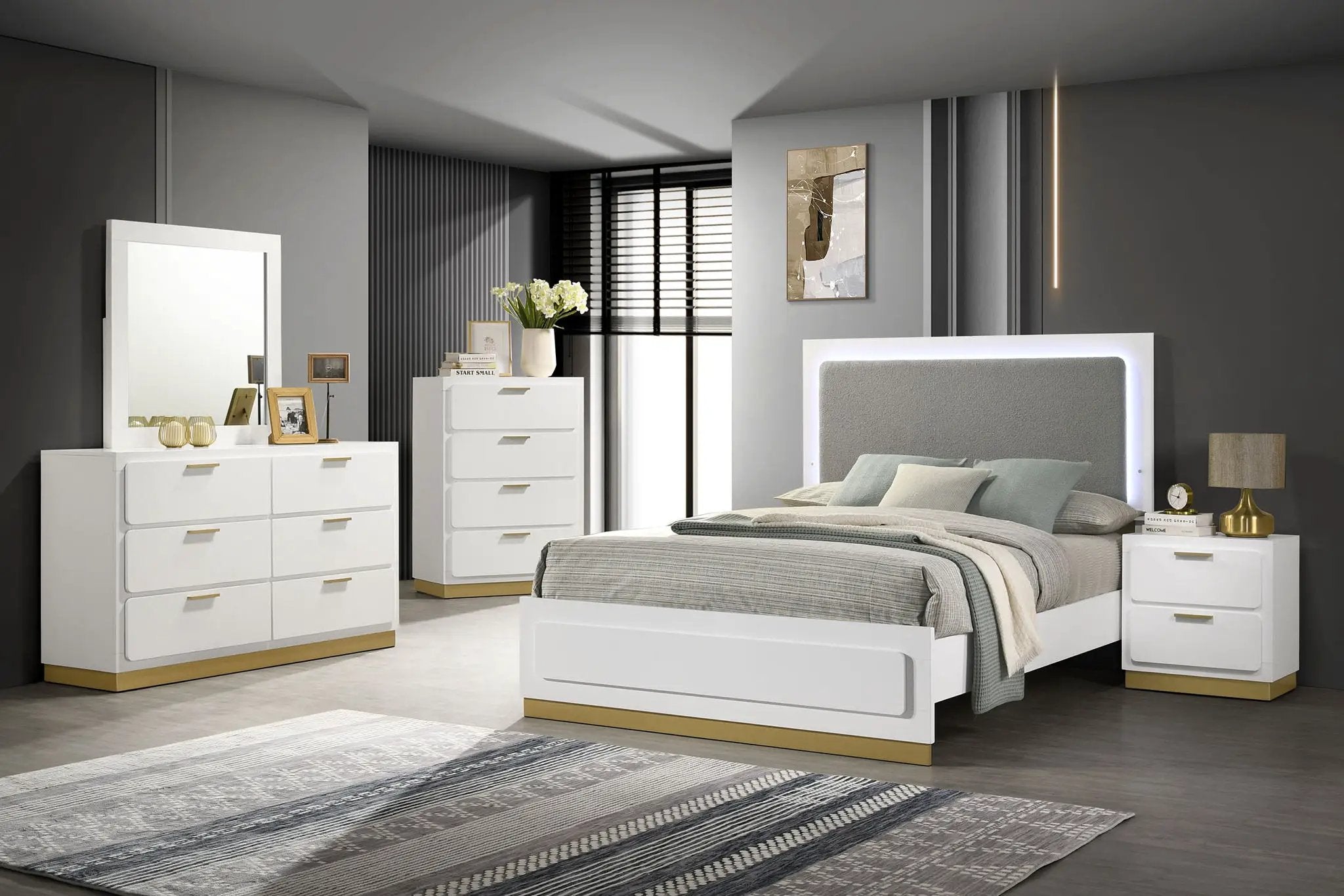 Caraway 5-piece Eastern King Bedroom Set White by Unique Piece Furniture