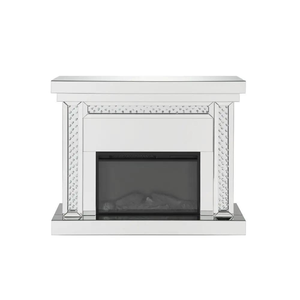 Nysa - 42" Fireplace - Mirrored & Faux Crystals by Unique Piece Furniture