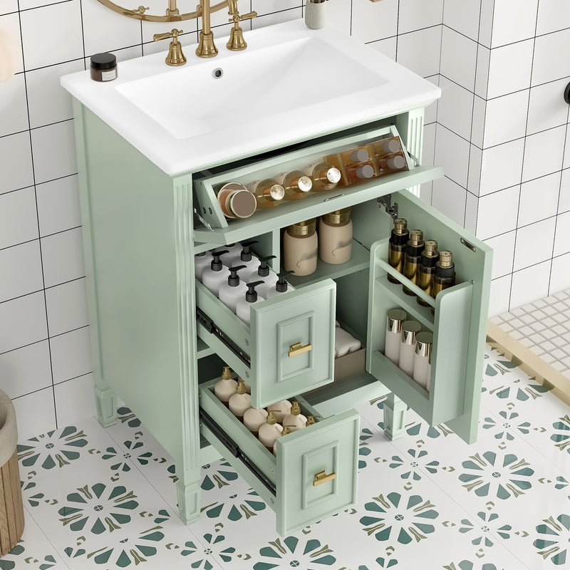 24-Inch Bathroom Vanity with Sink and Solid Wood Cabinet by HouseOfZazla