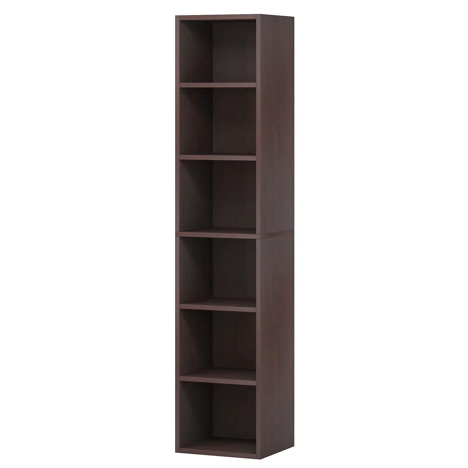 6 Tier Narrow Corner Cube Bookcase Storage, Freestanding Shelf With Open Cubes For Living Room by HouseOfZazla
