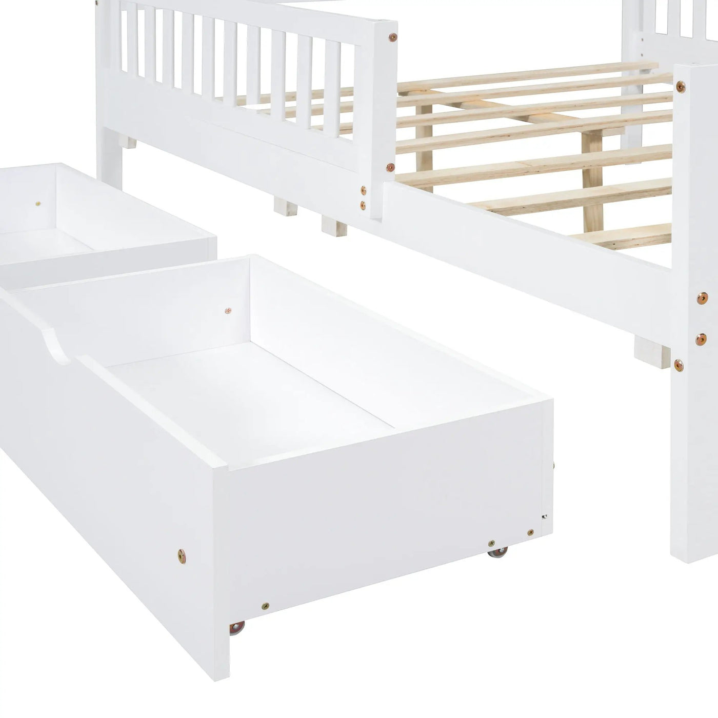 Platform Bed With Guardrails On Both Sides And 2 Storage Drawers by HouseOfZazla