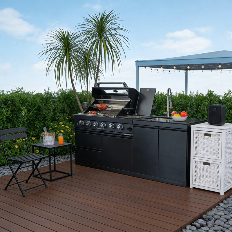 46-Inch 4-Burner Deluxe Stainless Steel Gas Outdoor Kitchen Island Grill by HouseOfZazla