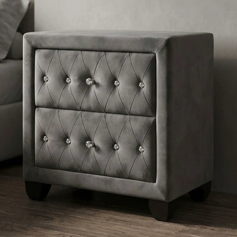 Sophia - 2 Drawer Upholstered Nightstand by HouseOfZazla