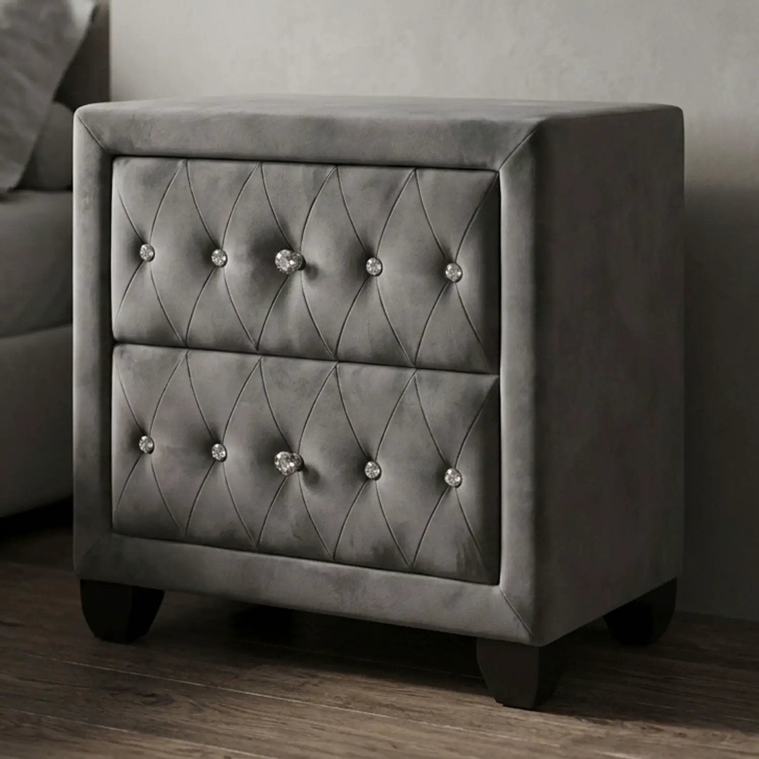 Sophia - 2 Drawer Nightstand - Gray by HouseOfZazla