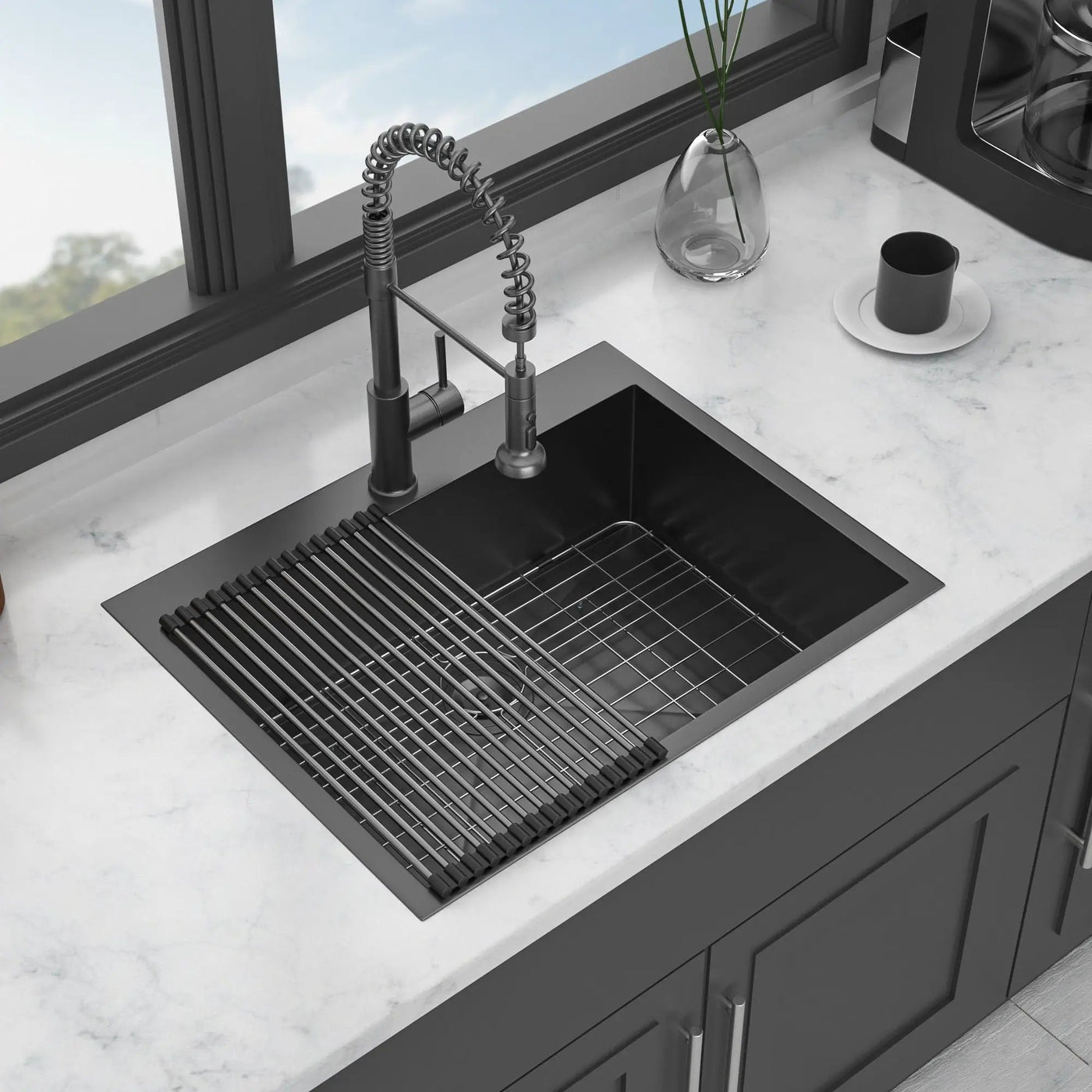 Drop In Kitchen Sink, 16 Gauge Stainless Steel, Topmount by HouseOfZazla