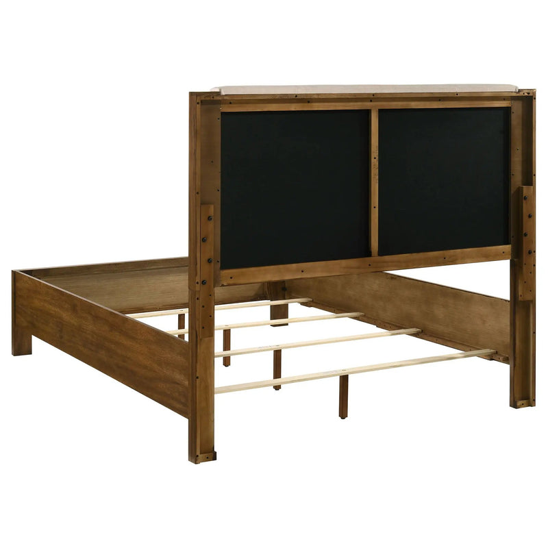 Adderley Queen Wood Panel Bed Cream and Warm Brown by Unique Piece Furniture