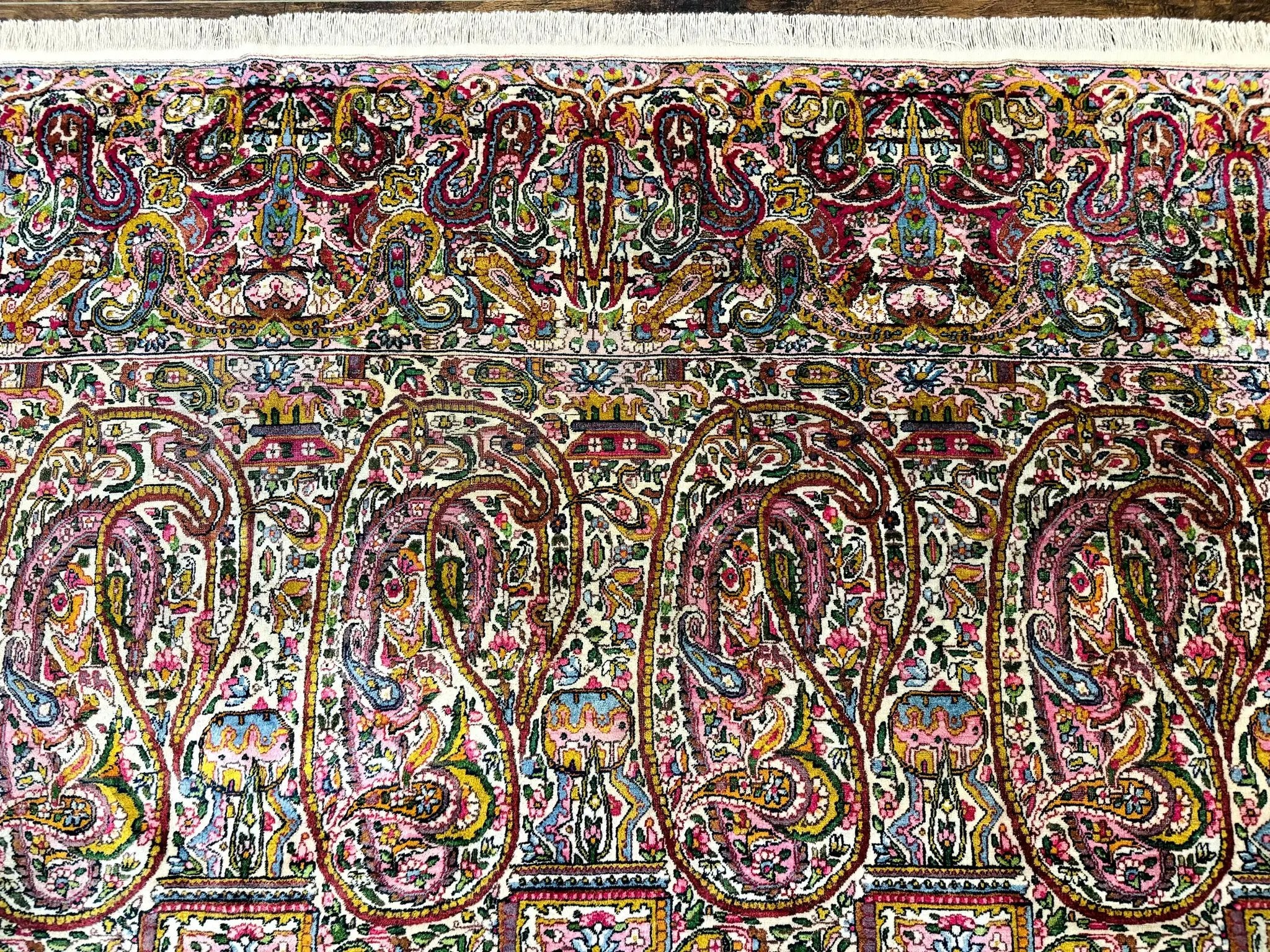 Rare Antique Persian Kerman Lavar Rug 9x12, Boteh Paisley Design by Jewel Rugs