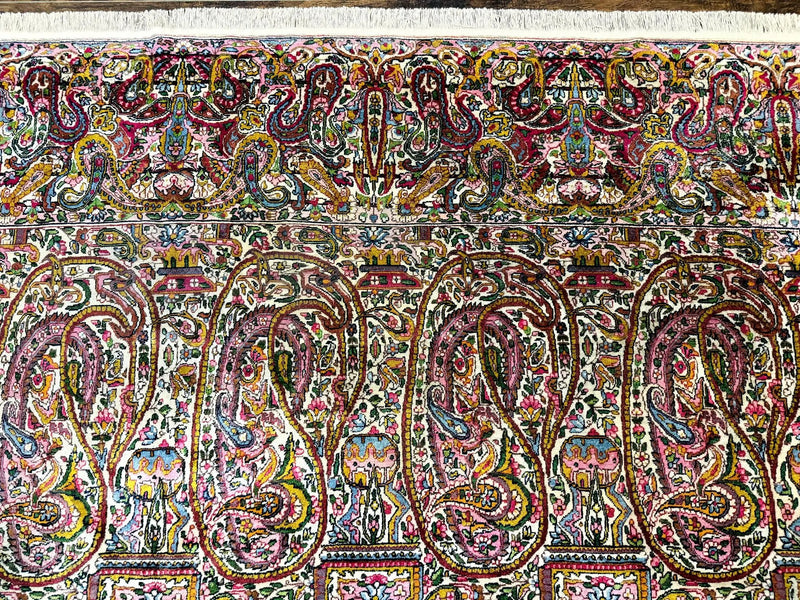 Rare Antique Persian Kerman Lavar Rug 9x12, Boteh Paisley Design by Jewel Rugs
