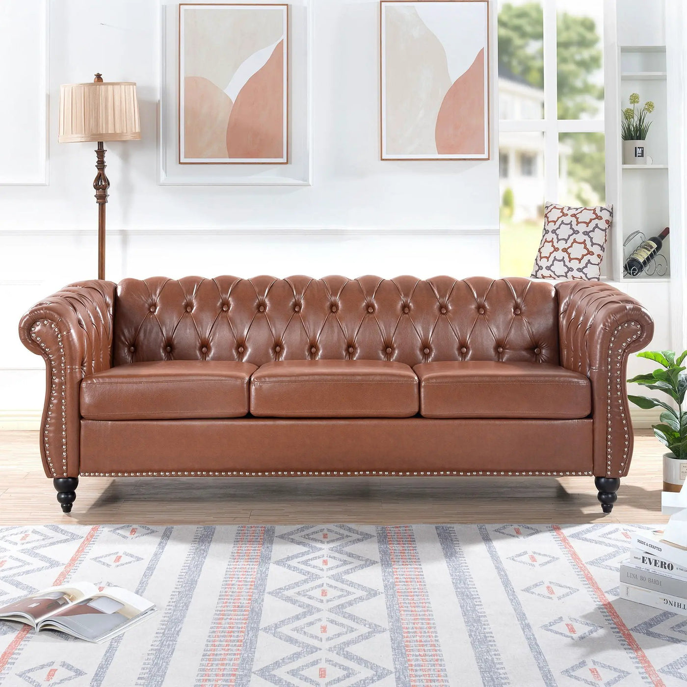 Rolled Arm Chesterfield 3 Seater Sofa by HouseOfZazla