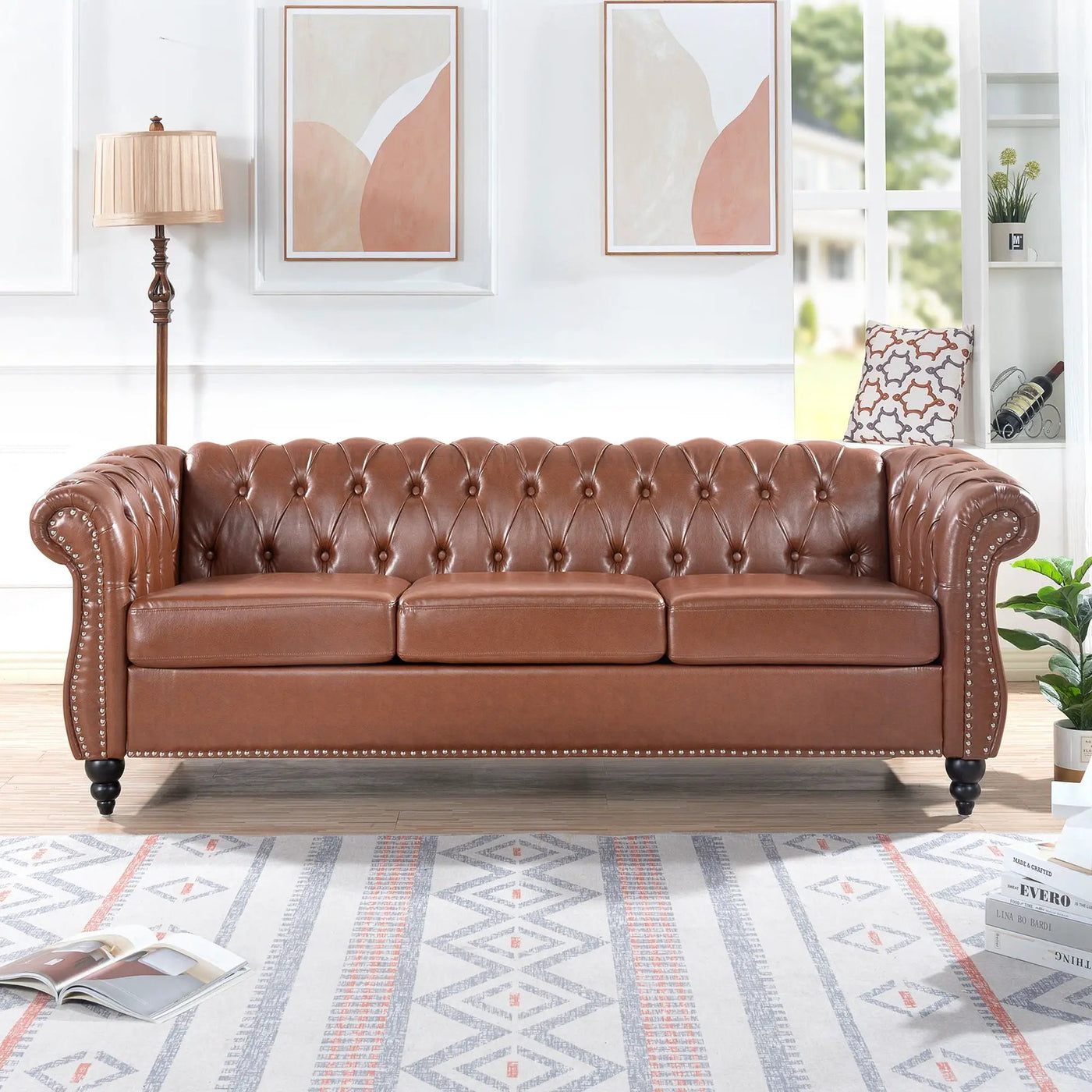 Rolled Arm Chesterfield 3 Seater Sofa by Unique Piece Furniture