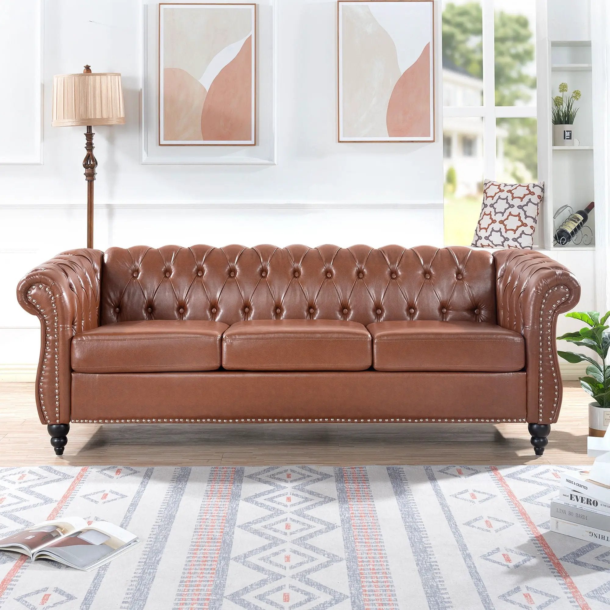Rolled Arm Chesterfield 3 Seater Sofa by Unique Piece Furniture