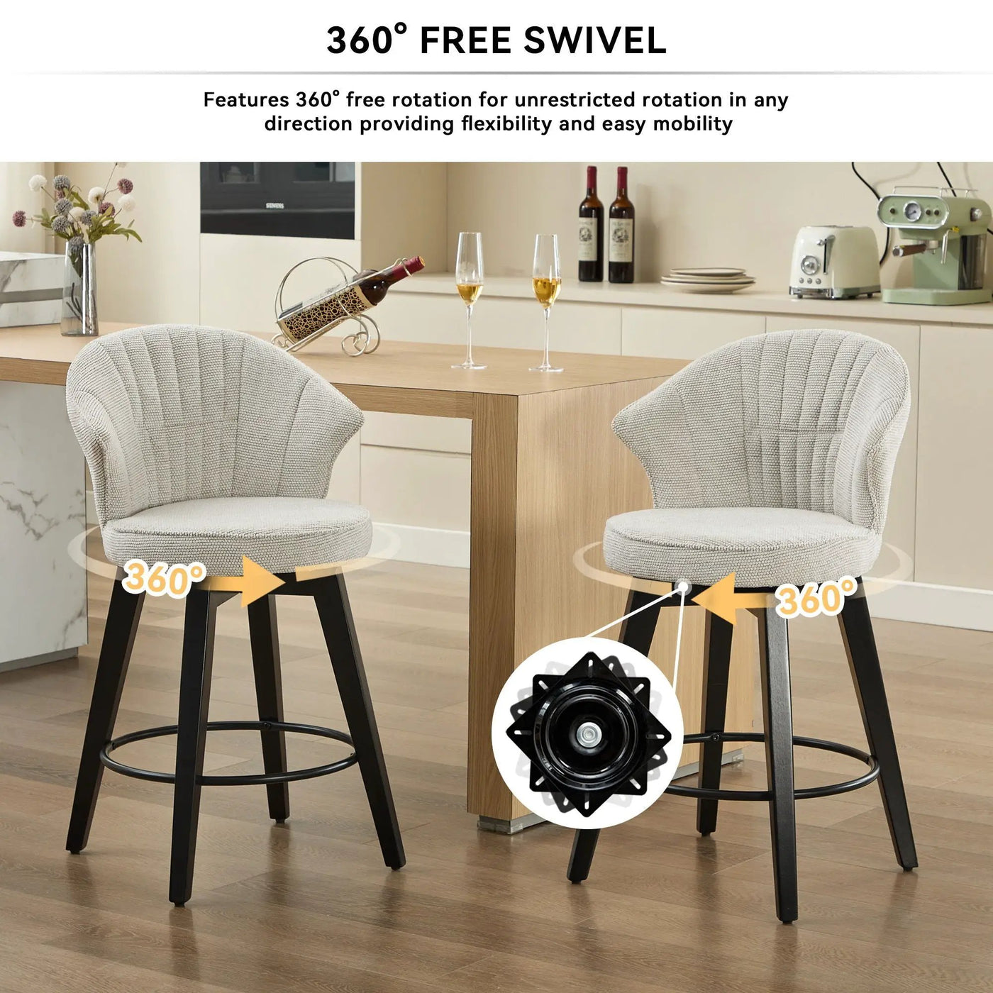 Wing Back Swivel Bar Stools (Set of 2) by HouseOfZazla
