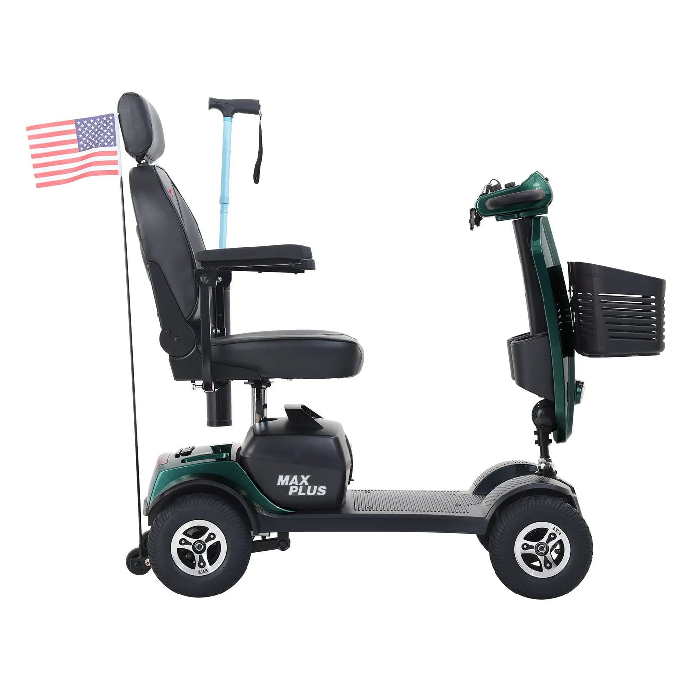 Max Plus - 4 Wheels Outdoor Compact Mobility Scooter With 2 Pieces X 20Ah Lead Acid Battery, 16 Miles, Cup Holders & USB Charger Port by HouseOfZazla