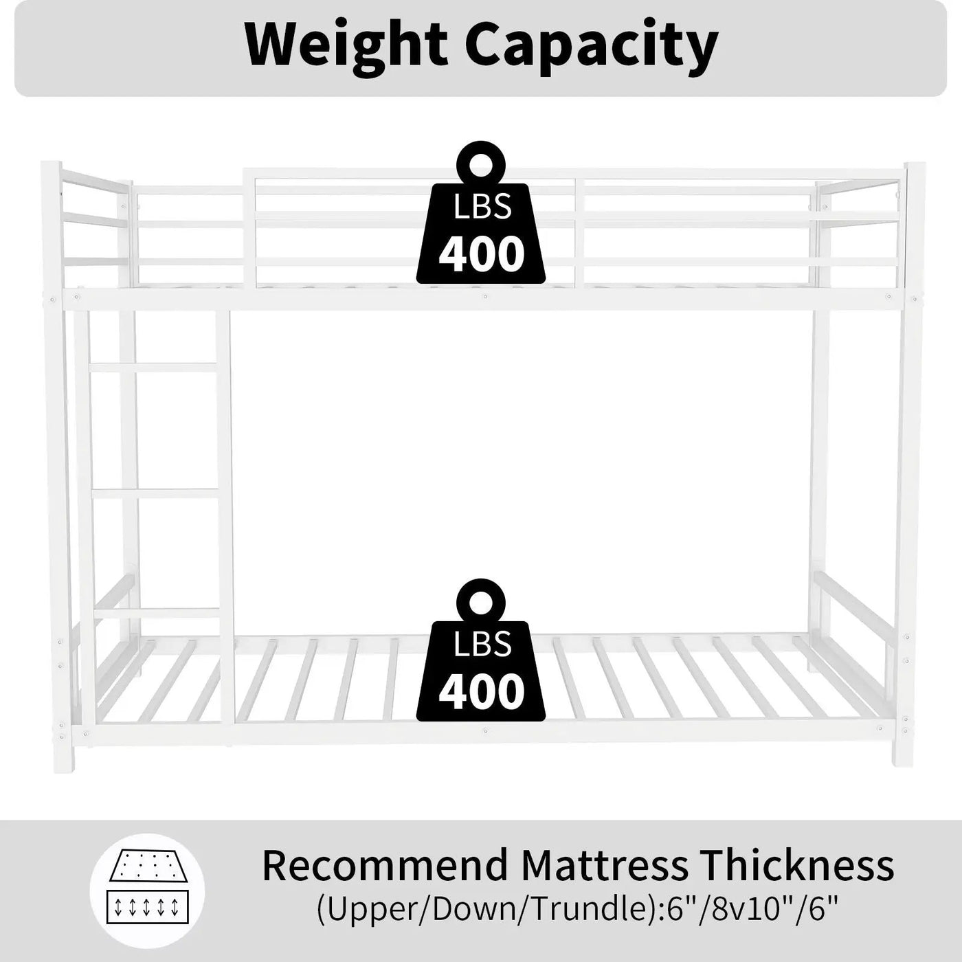 Bunk Bed With Noise Reduction And Safety Guardrail by HouseOfZazla