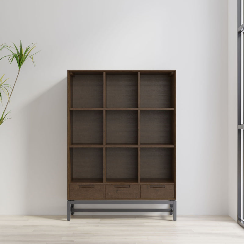 Banting - 9 Cube Bookcase With Drawers - Walnut Brown by HouseOfZazla