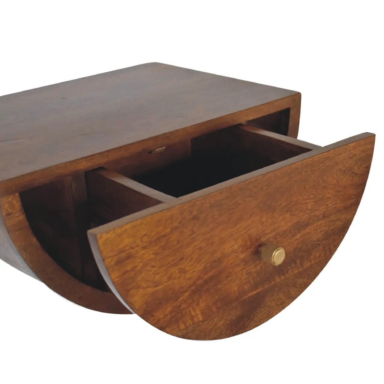 Solid Wood Chestnut Crescent Floating Nightstand by HouseOfZazla