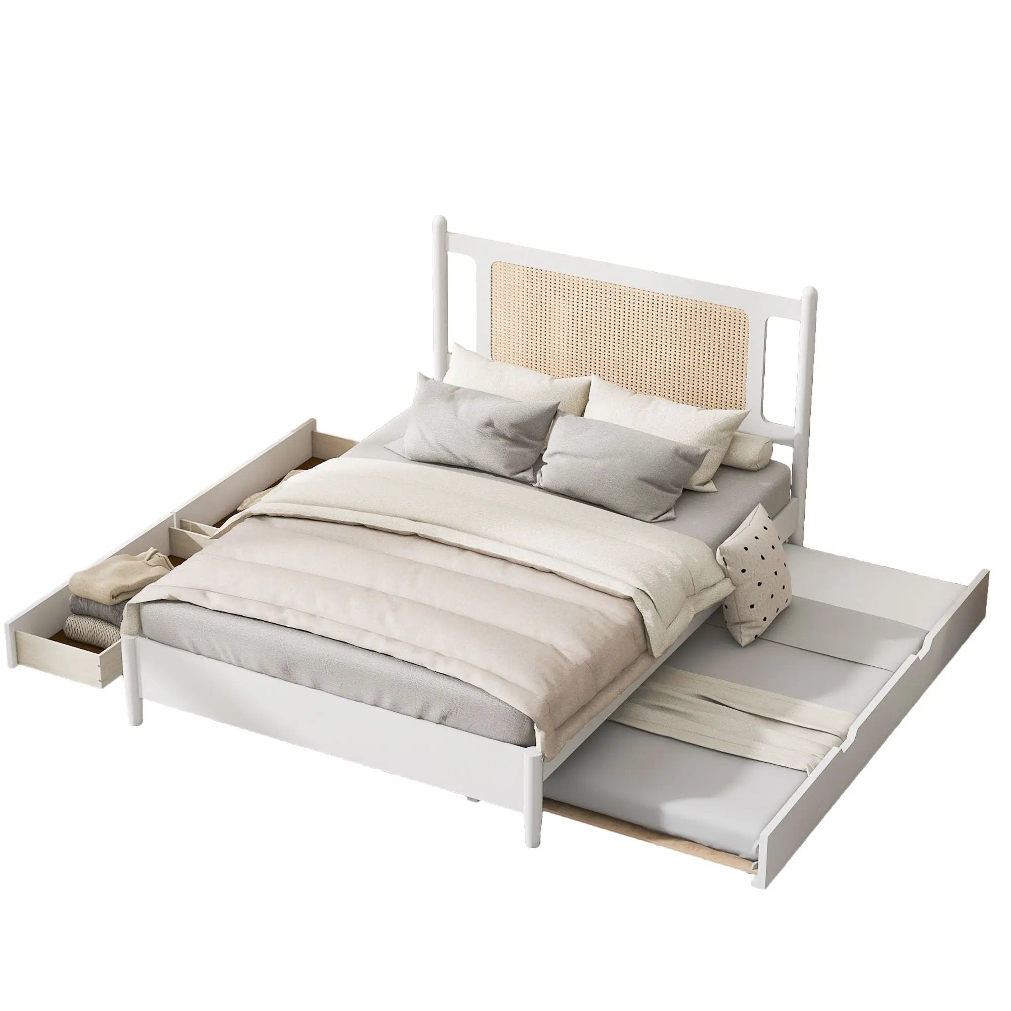 Platform Bed With 2 Big Drawers & Trundle by HouseOfZazla