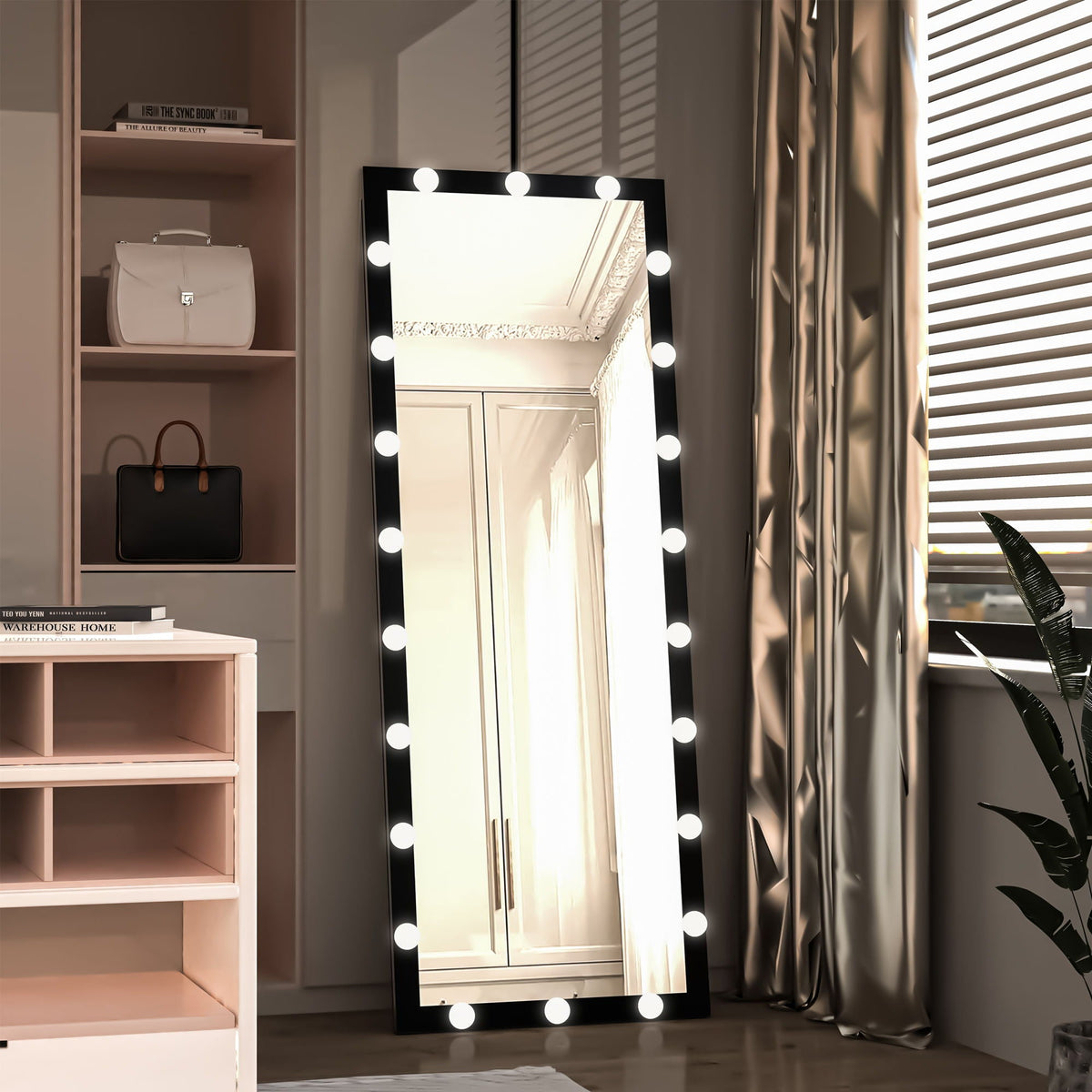 Full Length Mirror with Lights and Touch Control – Pearl Silver, Black, or Pink, photo 16 of 40