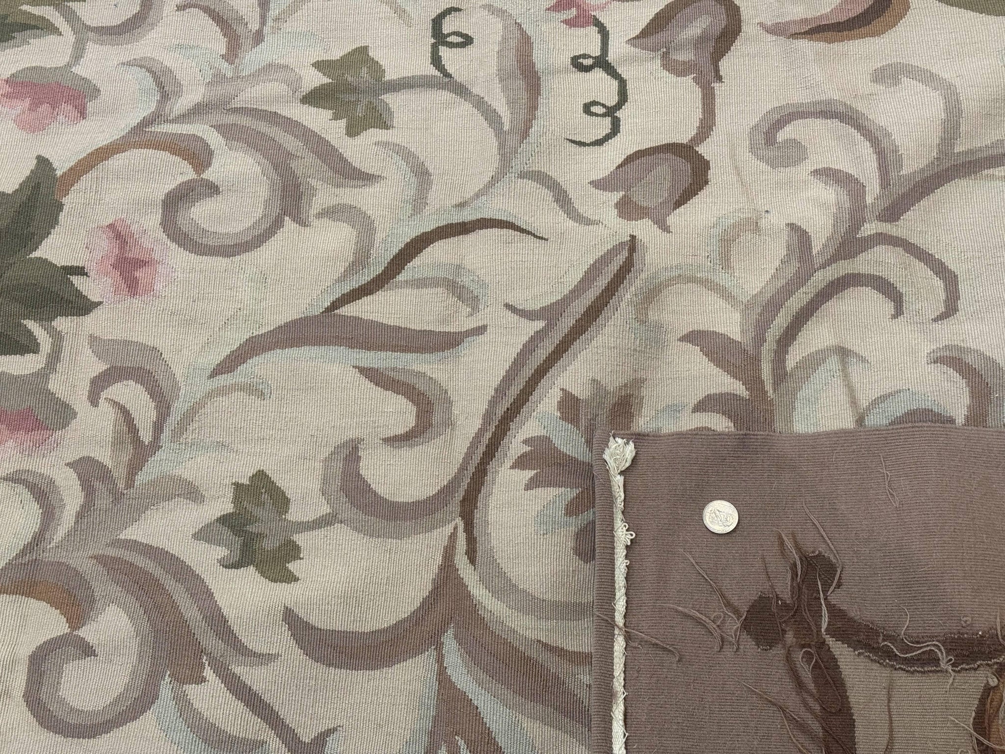Palace Sized Aubusson Rug 13 x 20, Flatweave Aubusson Weave, Oversized Rug, European French Elegant Design by Jewel Rugs