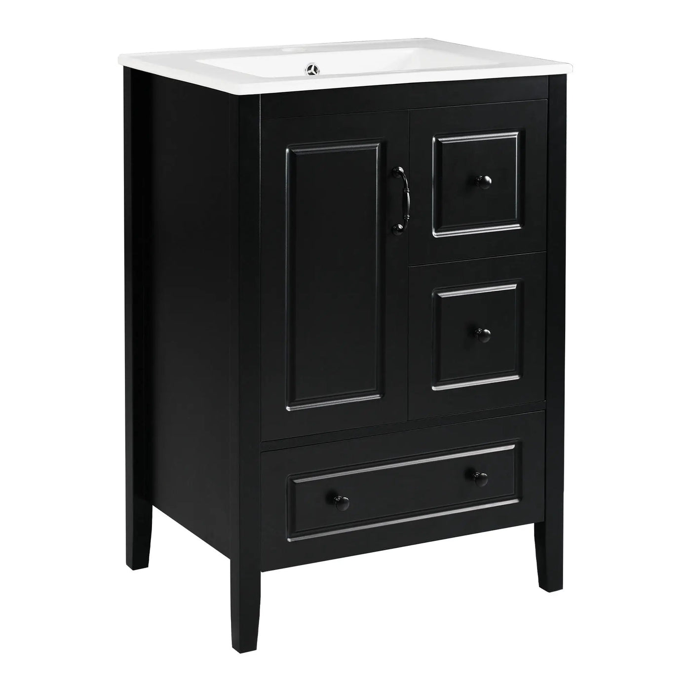 Retro Bathroom Vanity With Sink, Soft Closing Cabinet & Drawers by HouseOfZazla