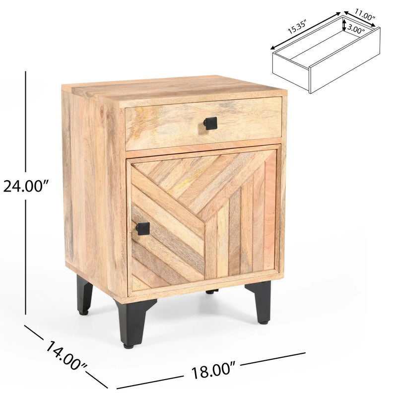 Solid Wood Vintage Nightstand With Handcrafted Detailing by HouseOfZazla
