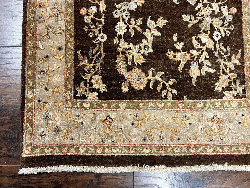 Peshawar Runner Rug 3 x 20, Wool Hand Knotted Vintage Pakistani Carpet, Brown & Taupe, Chobi Mahal Floral Rug, Extra Long Hallway Runner by Jewel Rugs