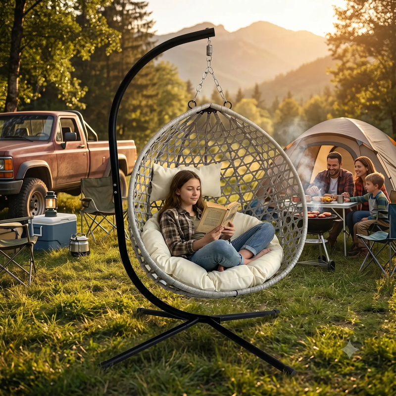 Foldable Hanging Egg Chair with Stand by HouseOfZazla