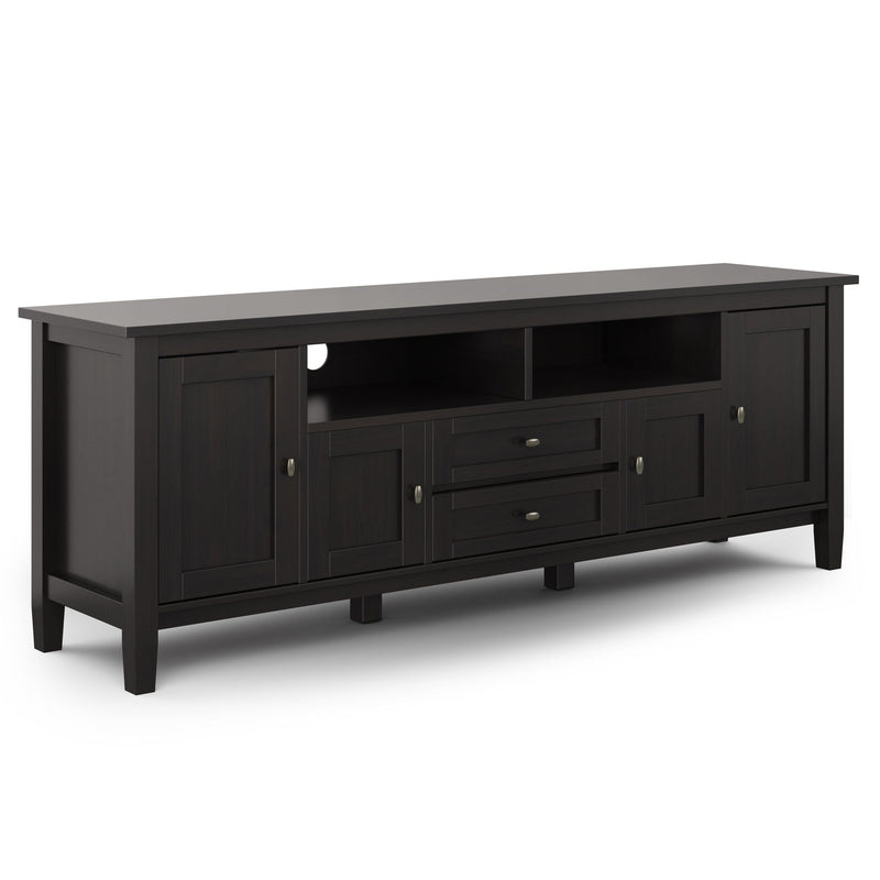 Warm Shaker TV Media Stand with Adjustable Storage - Hickory Brown