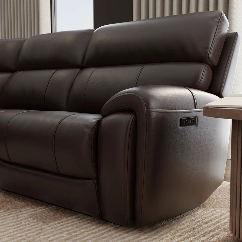 Brazil - Power Sectional With Adjustable Headrest & Footrest - Dark Brown by Unique Piece Furniture