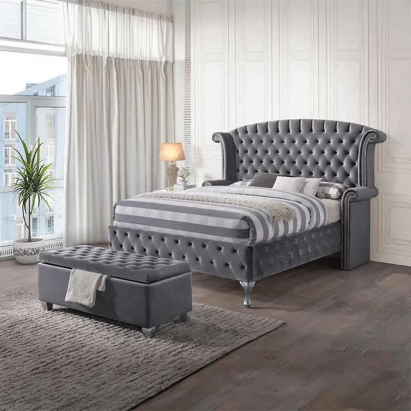 Rebekah - Bench With Storage - Gray Fabric by Unique Piece Furniture