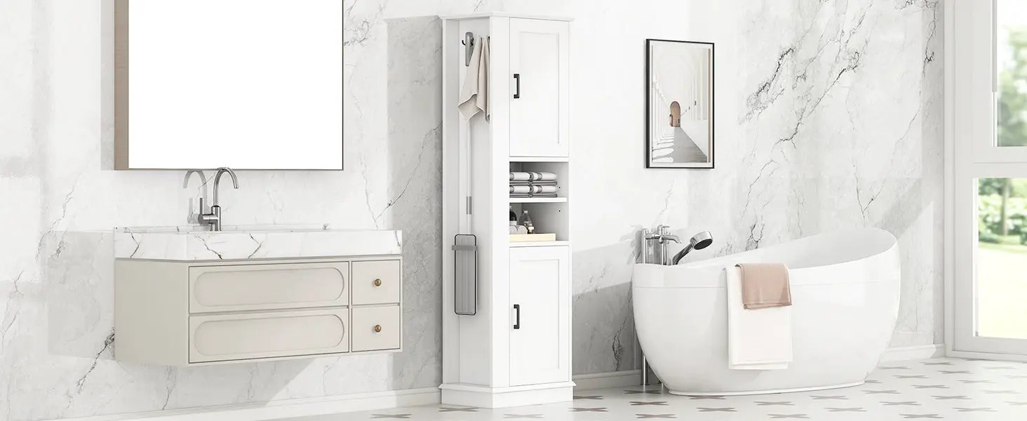 Tall Bathroom Storage Cabinet by HouseOfZazla