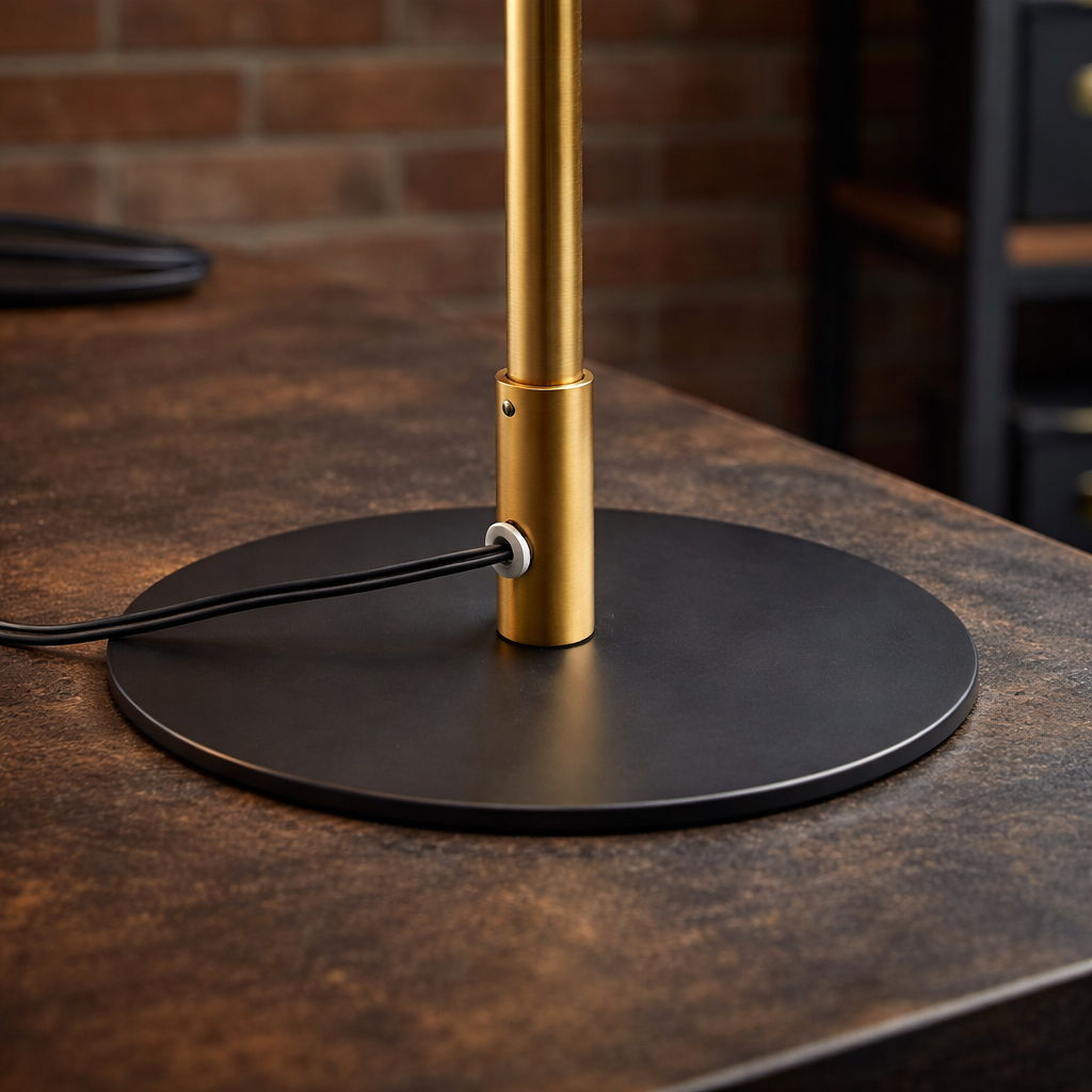 Dimond LED Table Lamp With On / Off Switch Round Base - Black / Gold, photo 2 of 6
