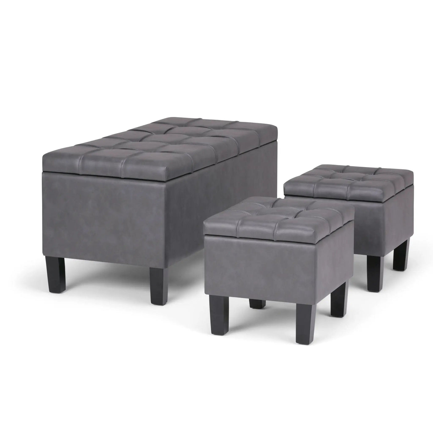 Dover - 3 Piece Storage Ottoman Contemporary Design by HouseOfZazla