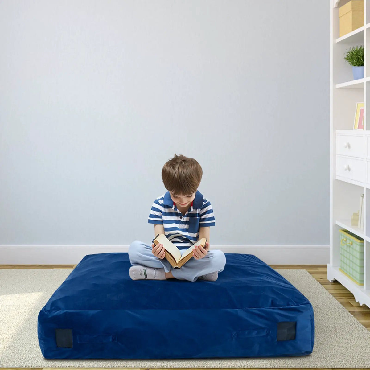 57 x 57 Inch Crash Pad Sensory Mat with Foam Blocks and Washable Velvet Cover by DirectDeals