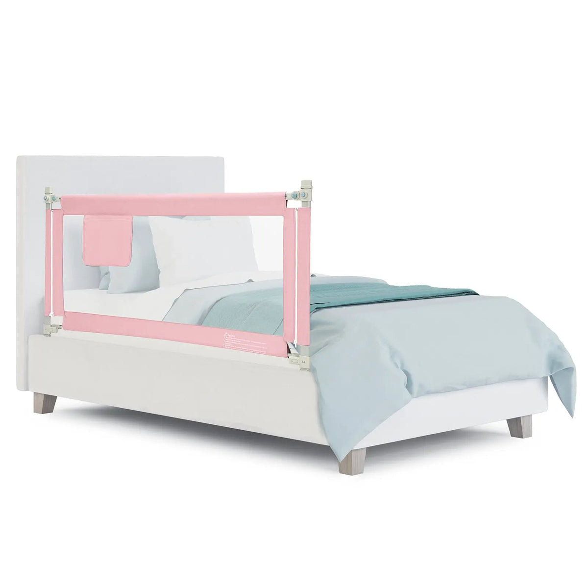 57 Inch Toddlers Vertical Lifting Baby Bed Rail Guard with Lock by DirectDeals