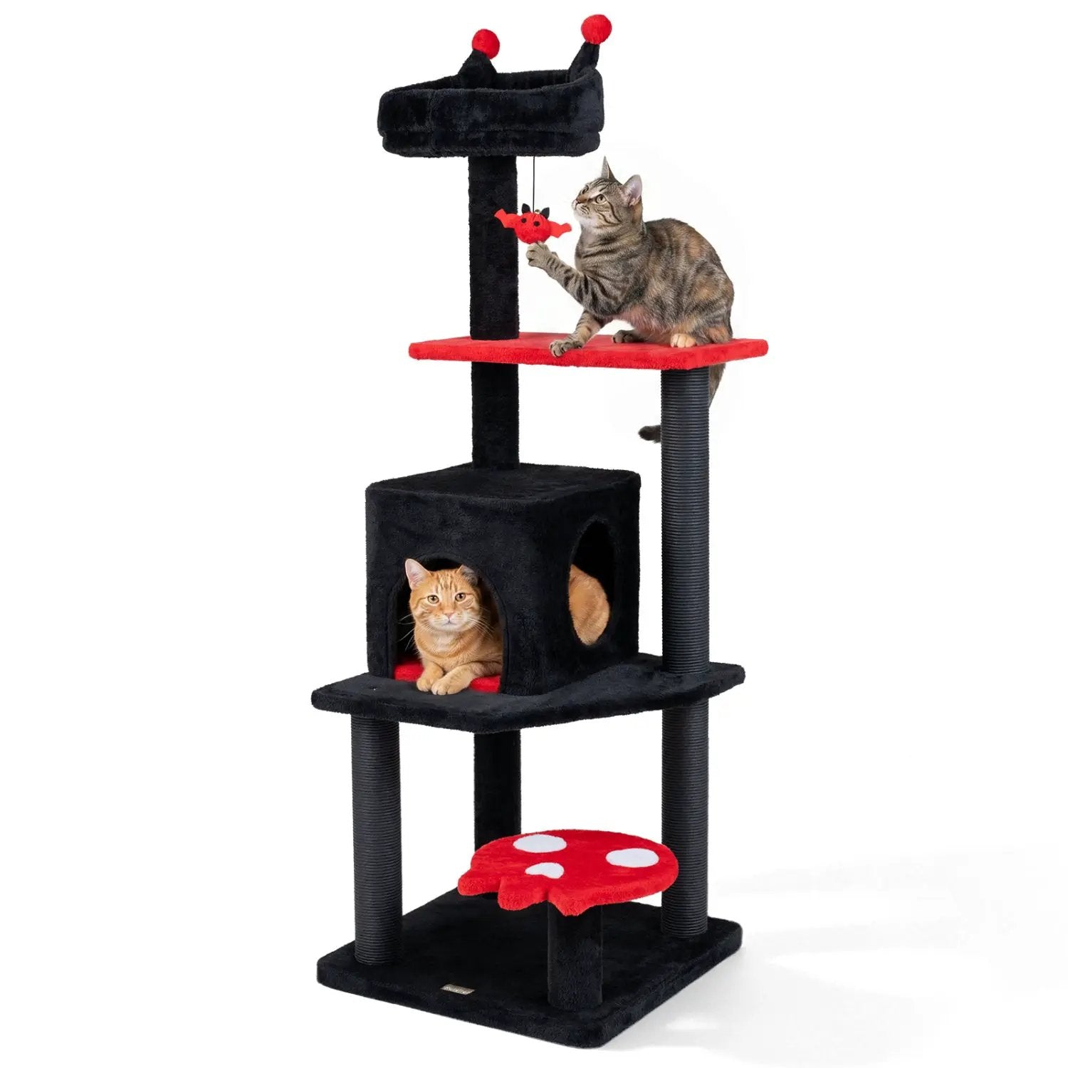 57" Gothic Cat Tower with Padded Perch and Spider Toy by DirectDeals