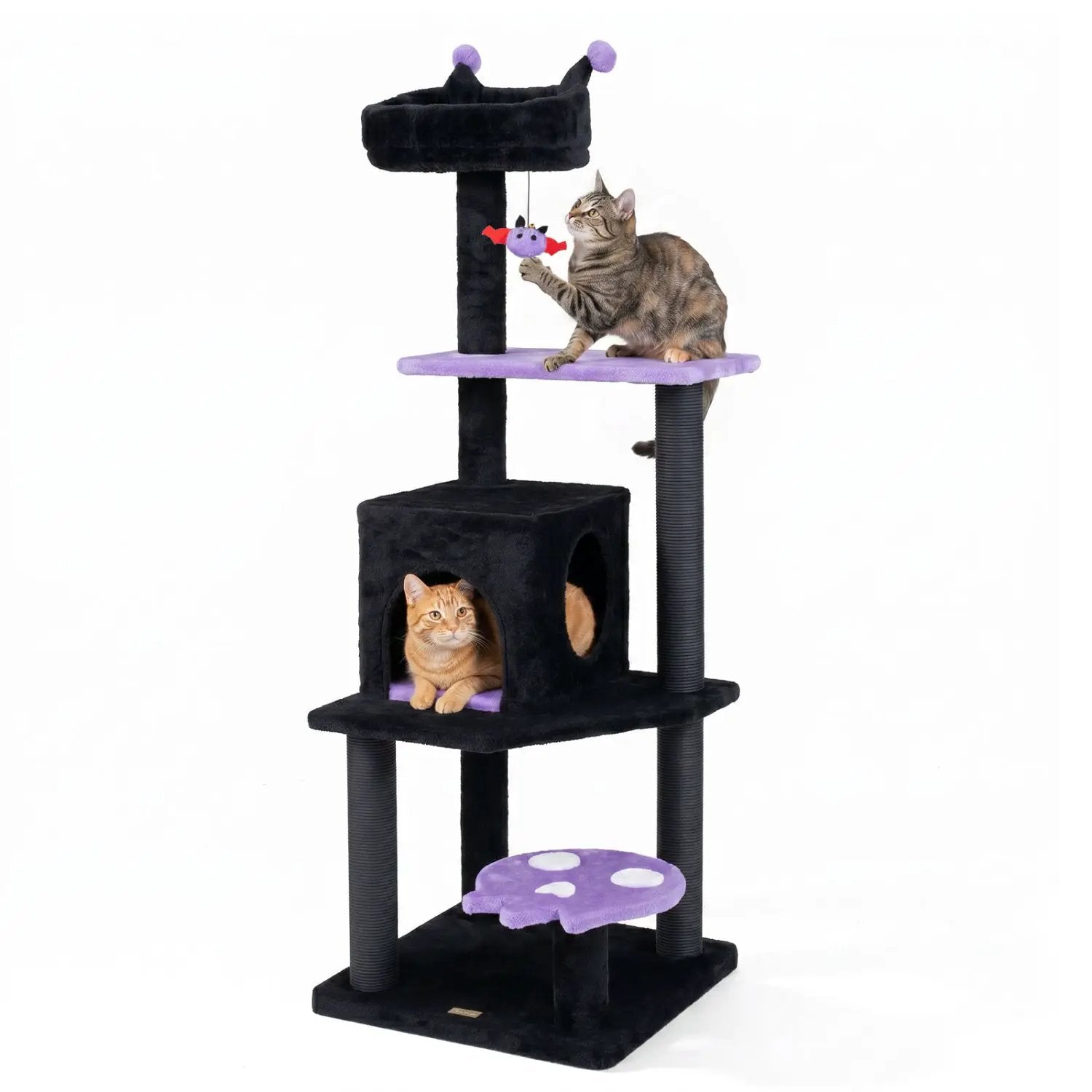 57" Gothic Cat Tower with Padded Perch and Spider Toy by DirectDeals