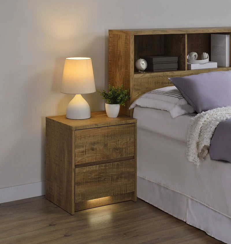 Westpark 2-drawer Nightstand LED Lights and USB Mango by Unique Piece Furniture