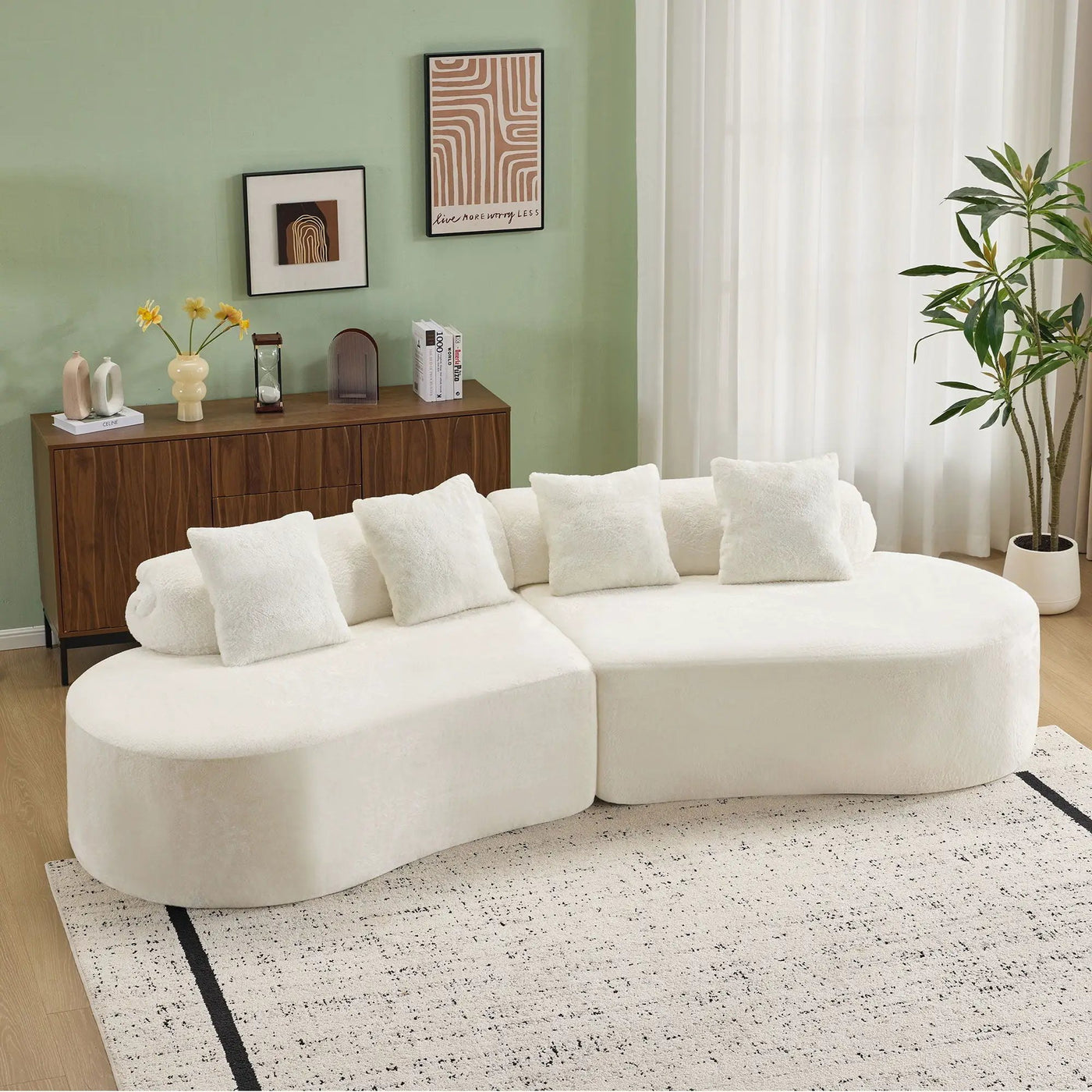 Modern Curved Sofa With Pillows by HouseOfZazla