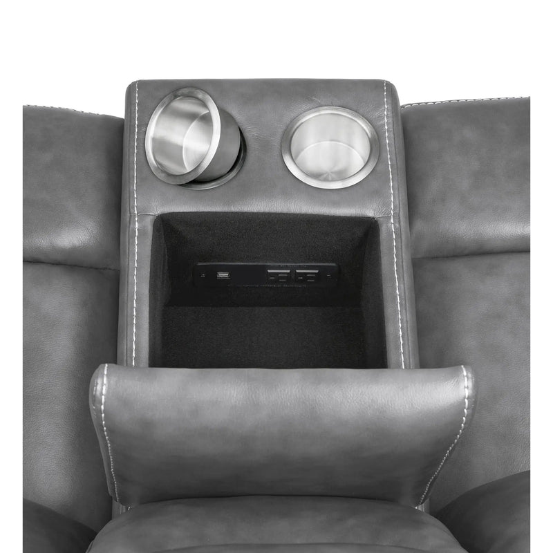Carmen - Cool Motion Loveseat With Storage, With Reclining Function And Built In Storage - Gray