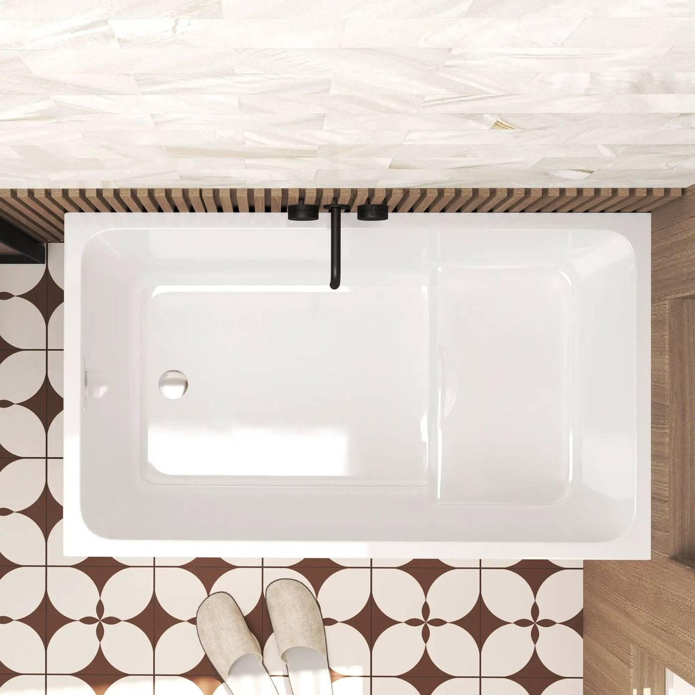 Gloss Freestanding Bathtub With Built In Seat by HouseOfZazla