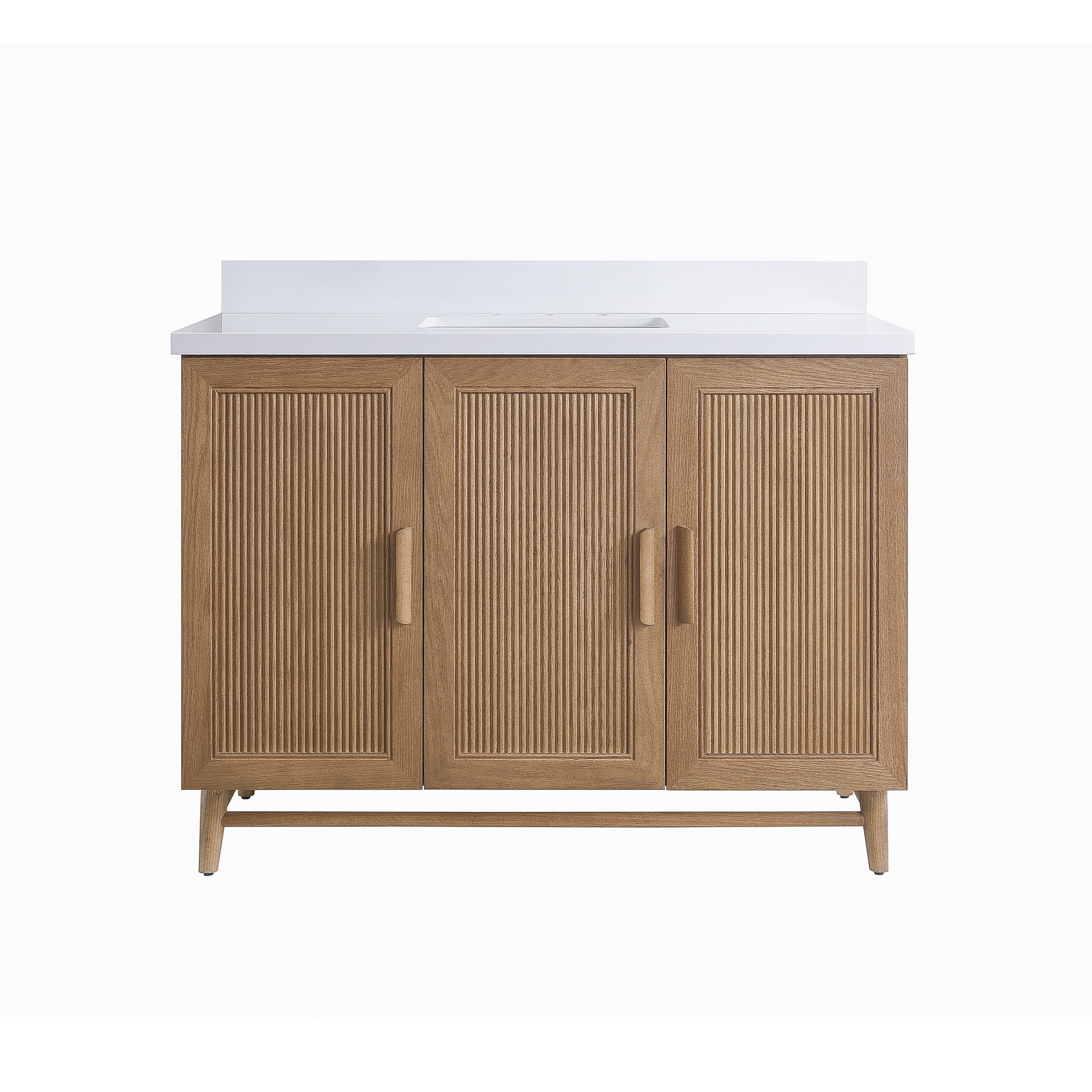 Fully Assembled 48" Freestanding Single Sink Light Coffee Bathroom Vanity by HouseOfZazla